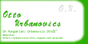 otto urbanovics business card